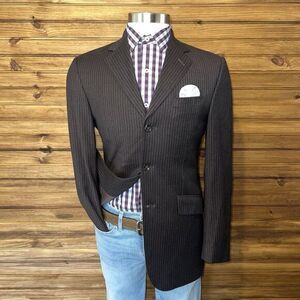 Banana Republic Blazer Sport Coat‎ Casual Jacket Mens 38R Cashmere Wool Striped